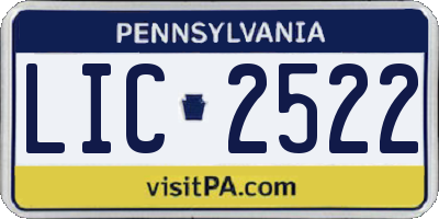 PA license plate LIC2522