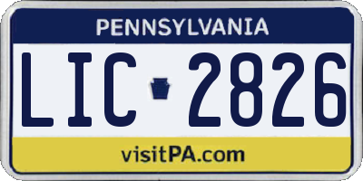 PA license plate LIC2826