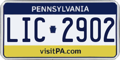 PA license plate LIC2902
