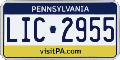 PA license plate LIC2955