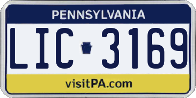 PA license plate LIC3169