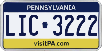 PA license plate LIC3222