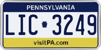 PA license plate LIC3249