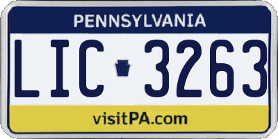 PA license plate LIC3263