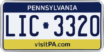PA license plate LIC3320