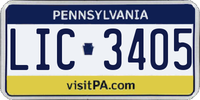 PA license plate LIC3405
