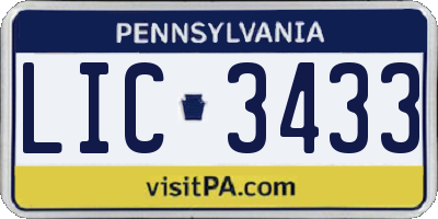 PA license plate LIC3433