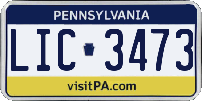 PA license plate LIC3473