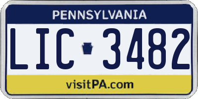 PA license plate LIC3482
