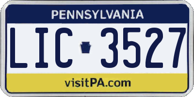 PA license plate LIC3527