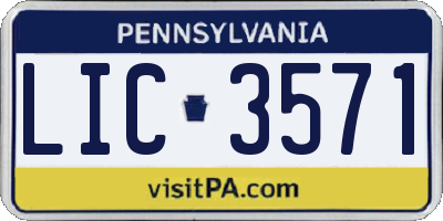 PA license plate LIC3571