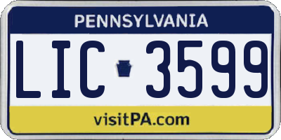 PA license plate LIC3599