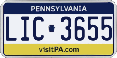 PA license plate LIC3655
