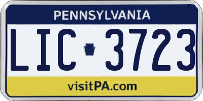 PA license plate LIC3723