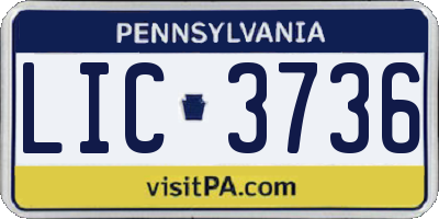 PA license plate LIC3736