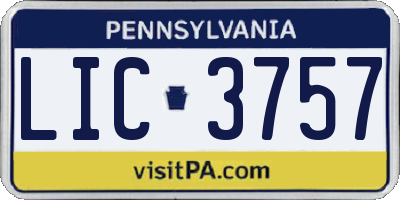 PA license plate LIC3757