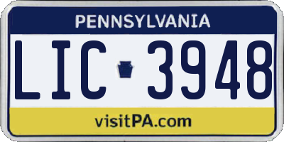 PA license plate LIC3948