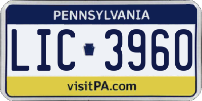 PA license plate LIC3960