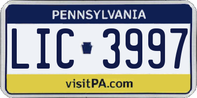 PA license plate LIC3997