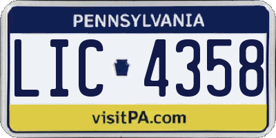 PA license plate LIC4358