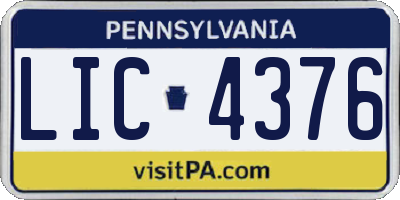PA license plate LIC4376