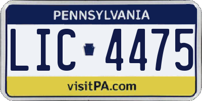 PA license plate LIC4475