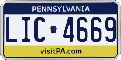 PA license plate LIC4669
