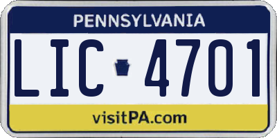 PA license plate LIC4701