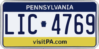 PA license plate LIC4769