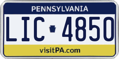 PA license plate LIC4850