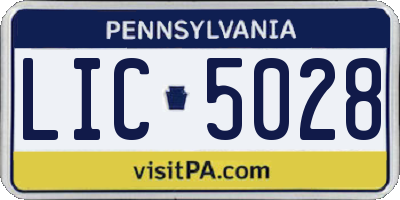 PA license plate LIC5028