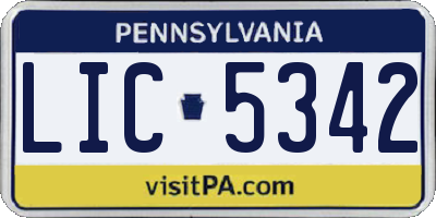 PA license plate LIC5342