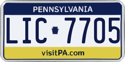 PA license plate LIC7705