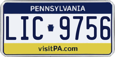 PA license plate LIC9756