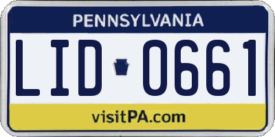 PA license plate LID0661
