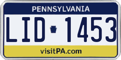 PA license plate LID1453