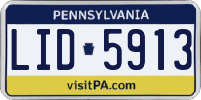 PA license plate LID5913