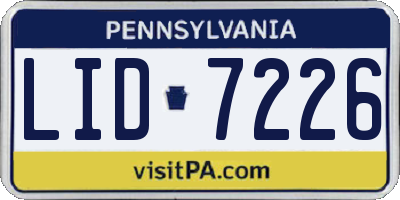 PA license plate LID7226
