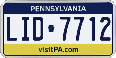 PA license plate LID7712