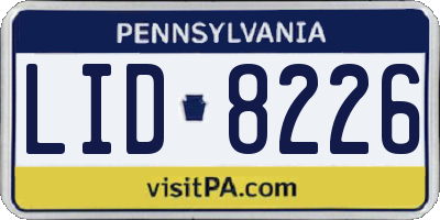 PA license plate LID8226