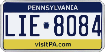 PA license plate LIE8084