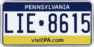 PA license plate LIE8615