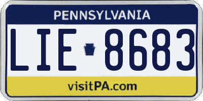 PA license plate LIE8683