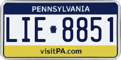 PA license plate LIE8851