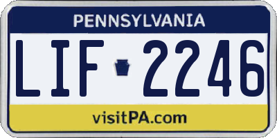 PA license plate LIF2246