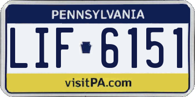 PA license plate LIF6151