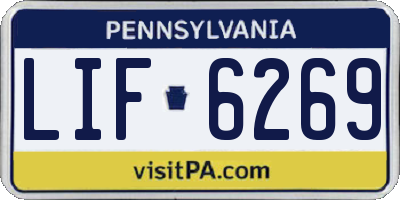 PA license plate LIF6269