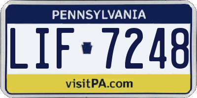PA license plate LIF7248
