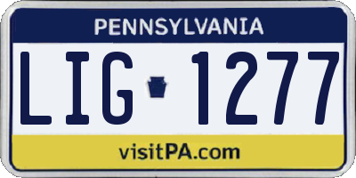 PA license plate LIG1277