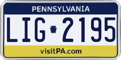 PA license plate LIG2195
